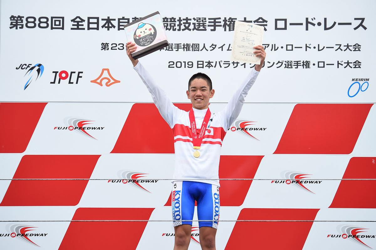 U15優勝は内田凛（京都向陽サイクルスポーツクラブ）