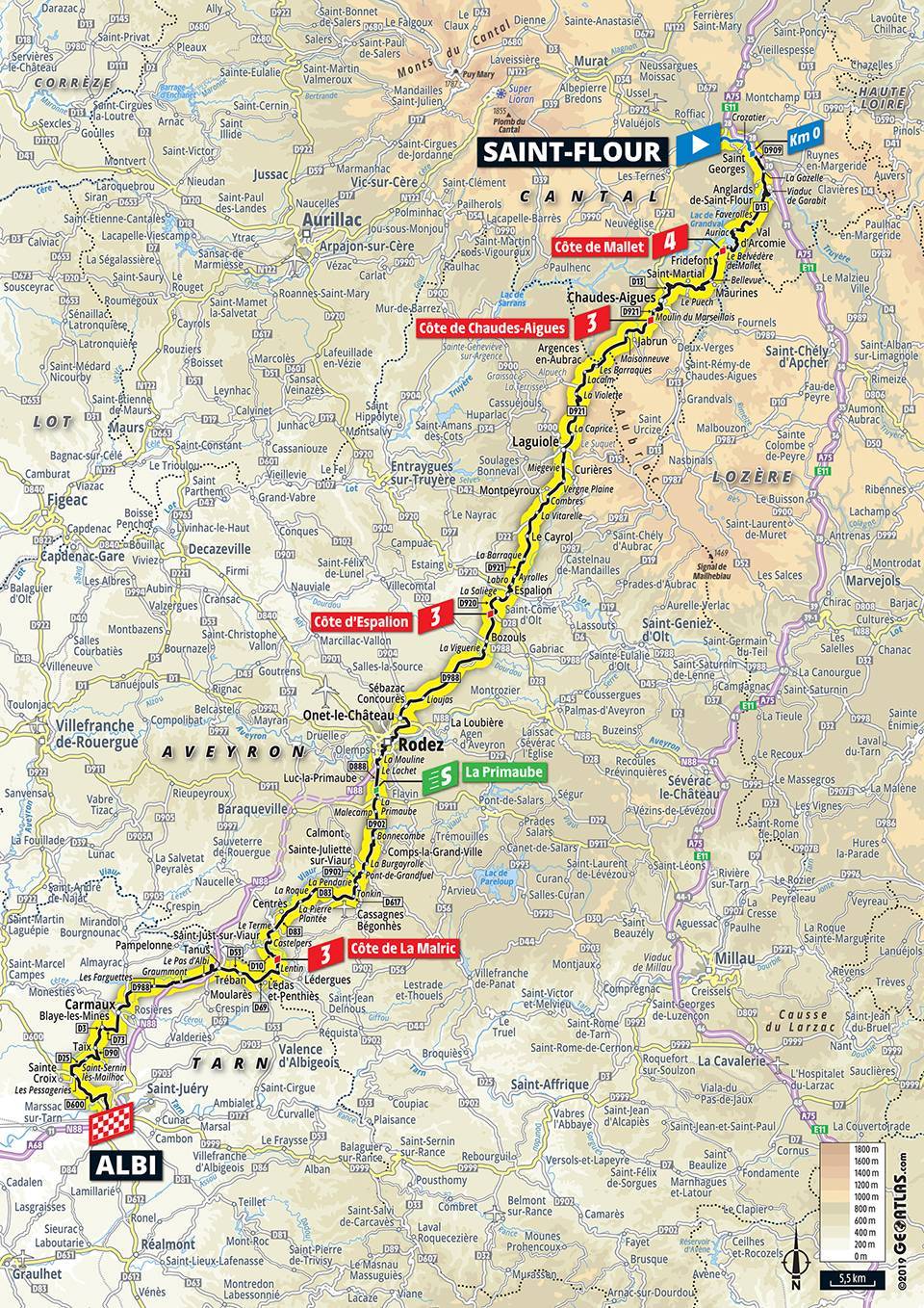 7月15日（月）第10ステージ　サン・フルール〜アルビ　217.5km