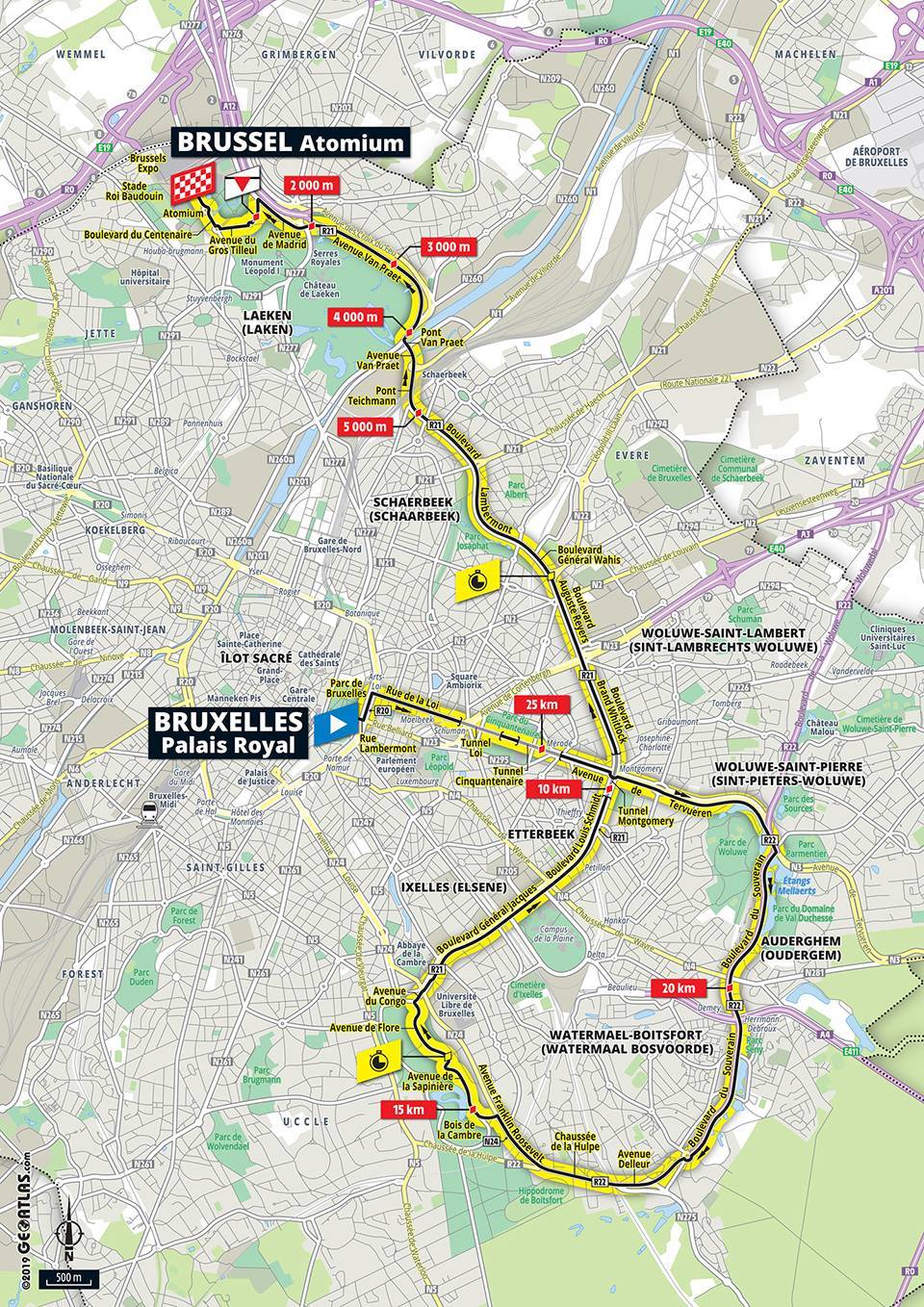 7月7日（日）第2ステージ　ブリュッセル王宮〜ブリュッセル・アトミウム　27.6km（チームTT）
