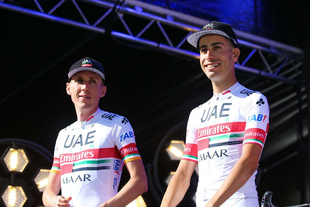 ダニエル・マーティン(アイルランド、UAEチームエミレーツ)とファビオ・アル(イタリア、UAEチームエミレーツ)