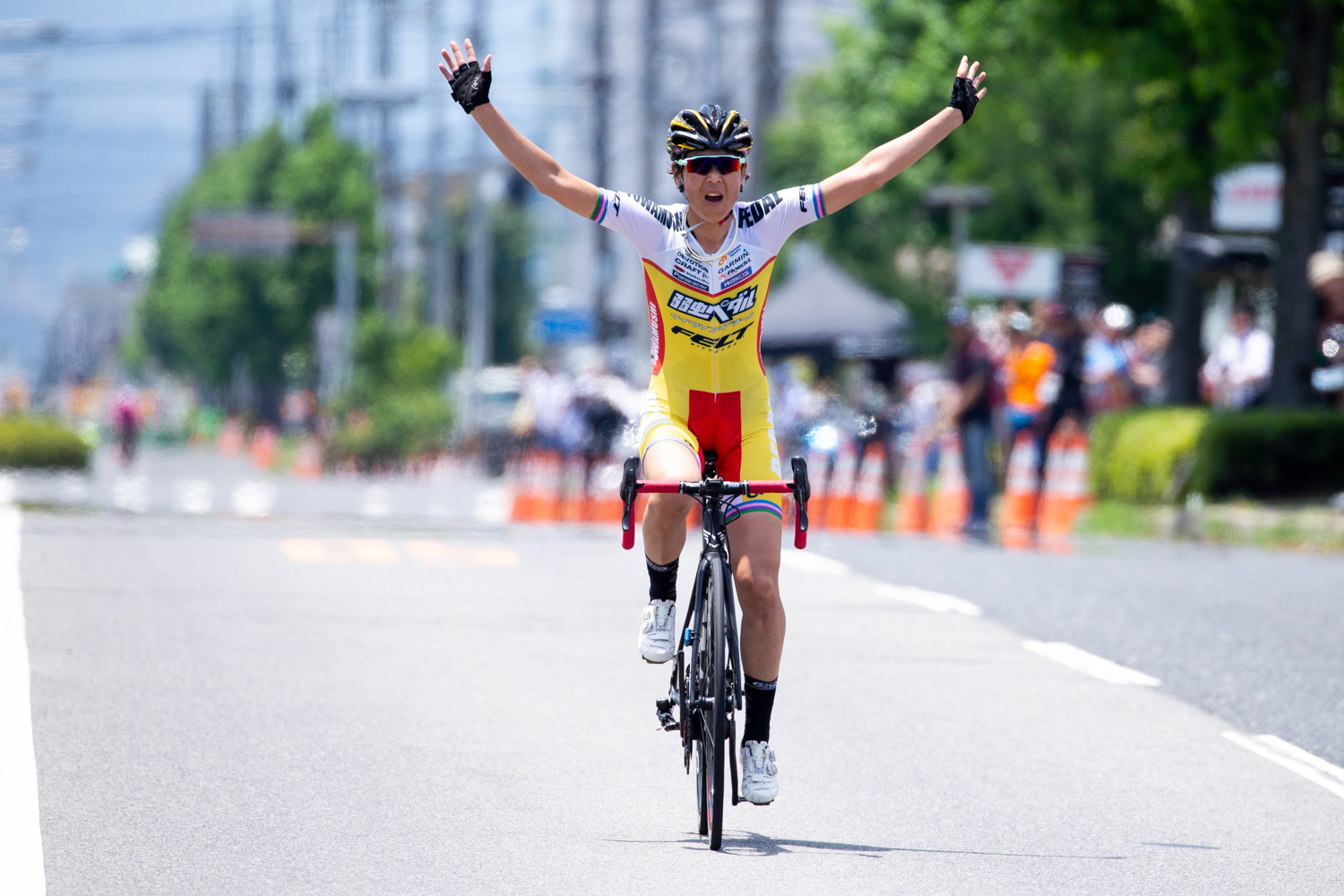 女子 独走で優勝した唐見実世子（弱虫ペダルサイクリングチーム）