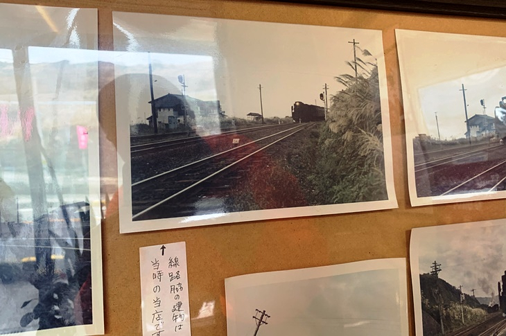 ここにも旧線時代の写真が展示されていて、思わず見入ってしまう面々なのでした