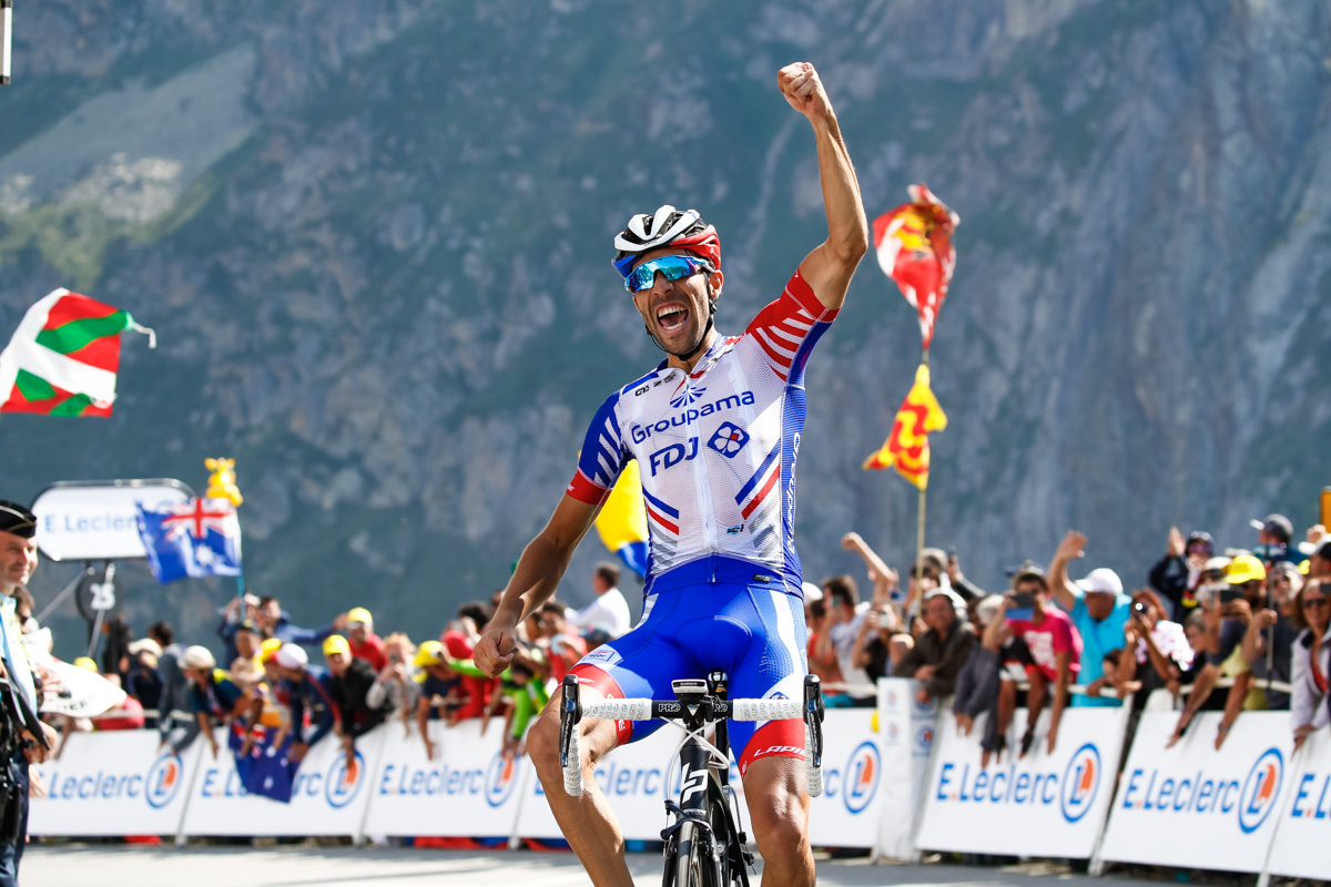 超級山岳トゥールマレー峠を制したティボー・ピノ(フランス、グルパマFDJ)