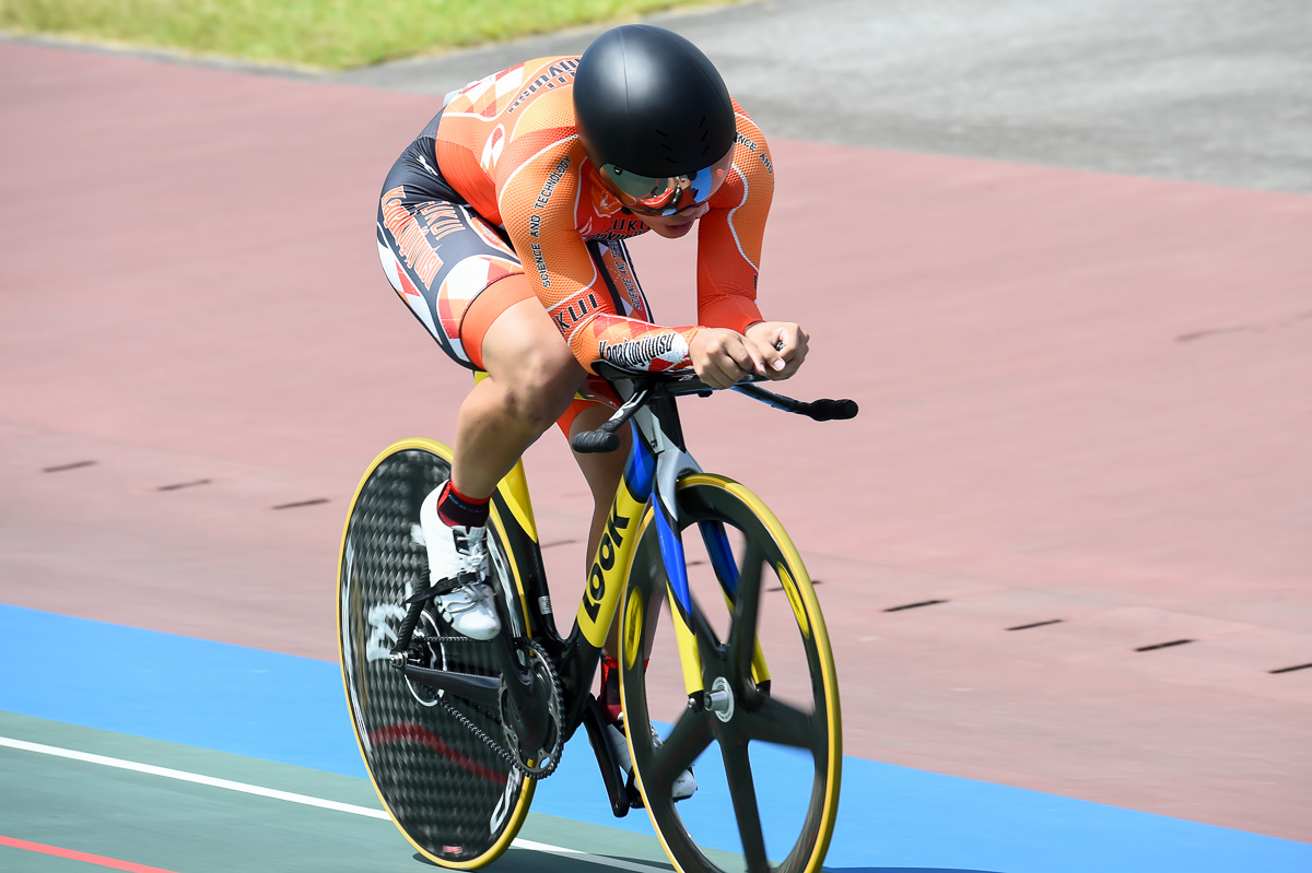 1kmタイムトライアル　大会新記録で連覇を達成した市田龍生都（福井科技高校）