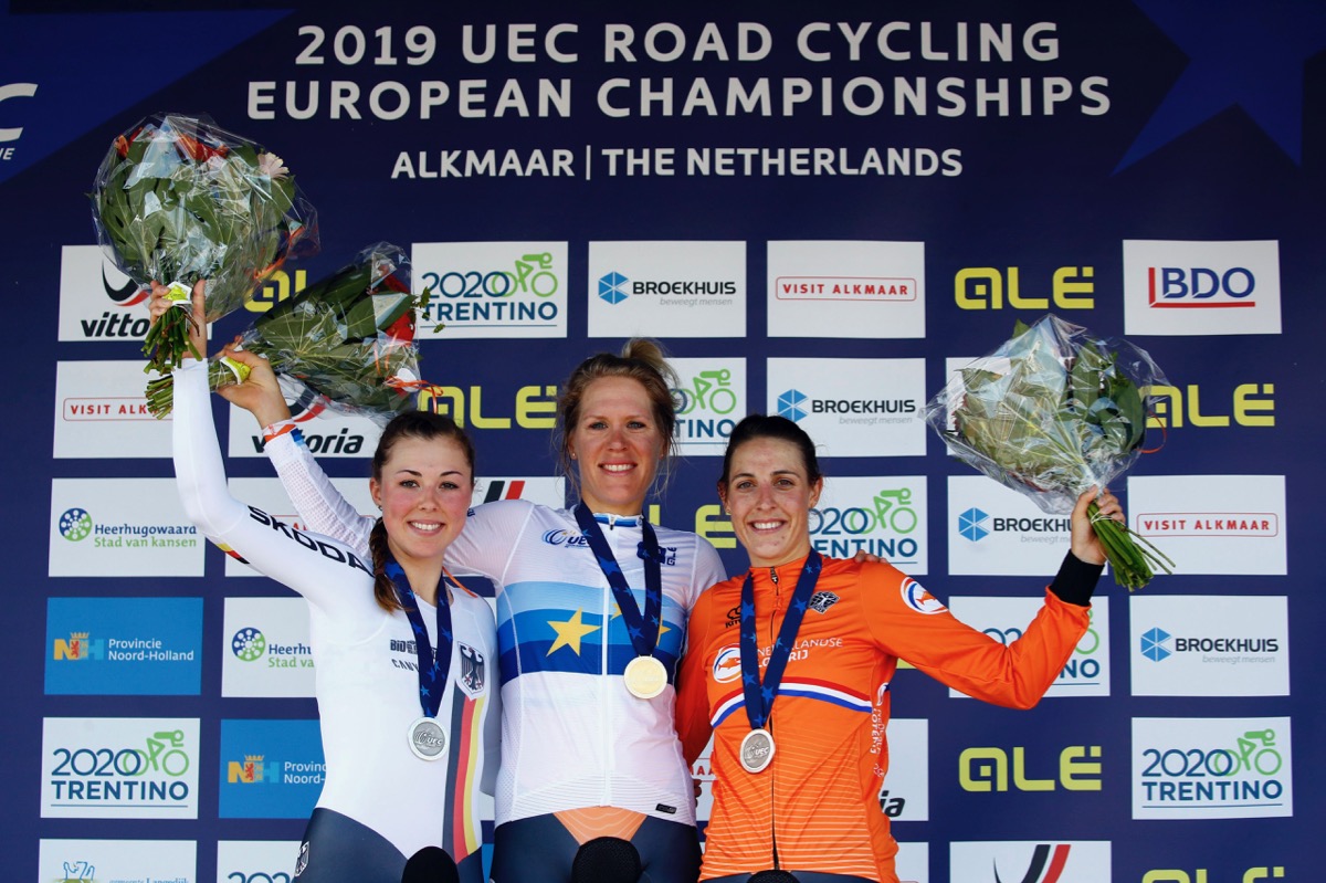 ヨーロッパ選手権2019 個人TT女子エリート表彰台