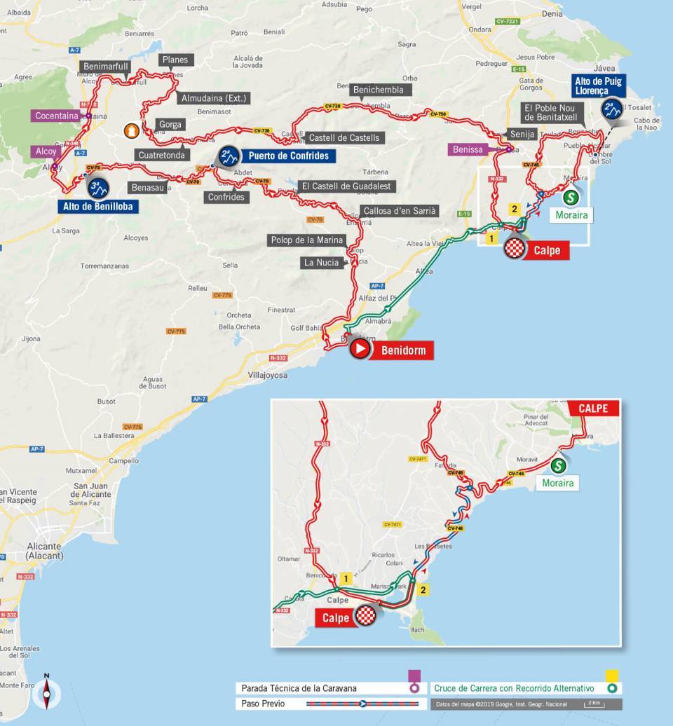 8月25日（日）第2ステージ　ベニドルム〜カルペ　199.6km