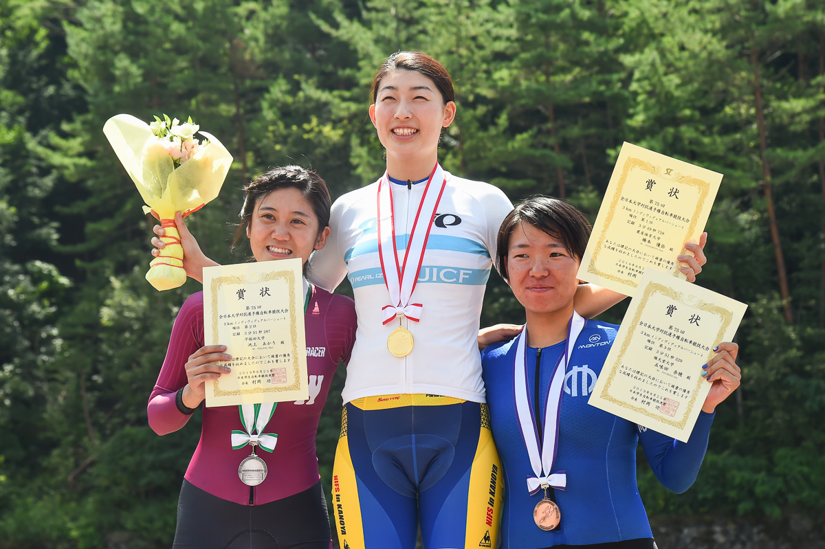 女子3kmインディヴィデュアルパーシュート 表彰式