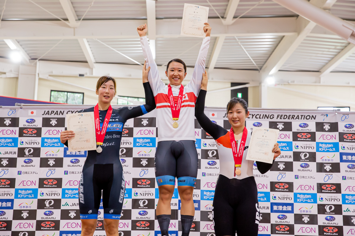 大会最終日　女子エリート　ポイントレース表彰式