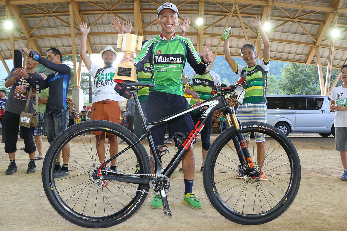 シングルスピード仕様で100kmクラスで総合2位フィニッシュした國井敏夫（マイルポストR）