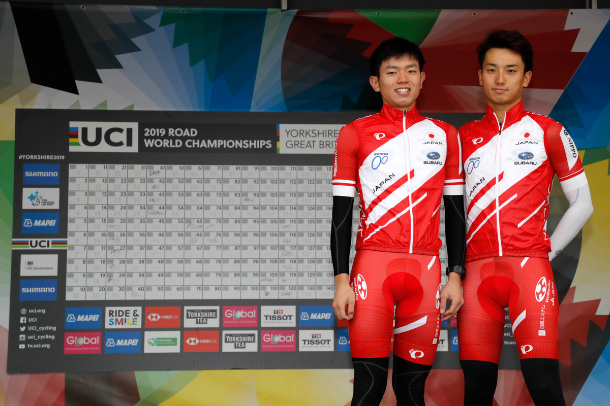 2019年の世界選手権ジュニアに出場した津田悠義(右:EQADS/愛知県立三好高校)
