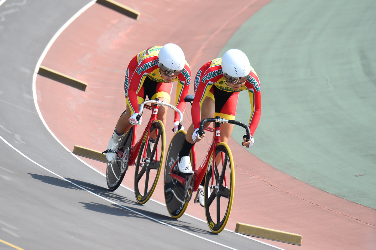 女子チームスプリント決勝 3位 福井県（柳原、中村）