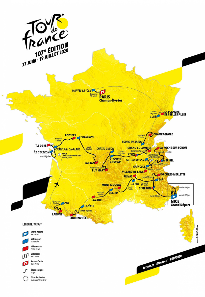ツール・ド・フランス2020コースマップ