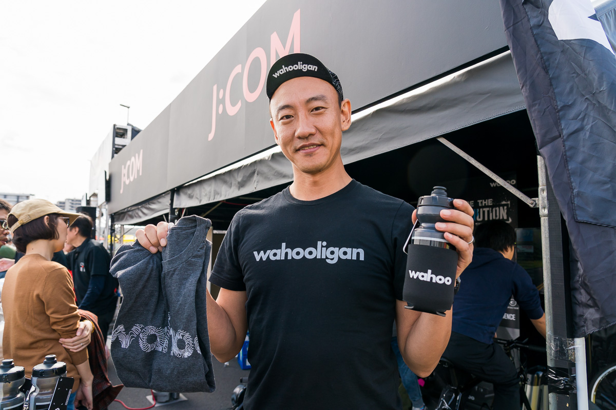 wahooのタイムトライアルにチャレンジすると、なんとオリジナルTシャツとボトルがもらえてしまったのだ!