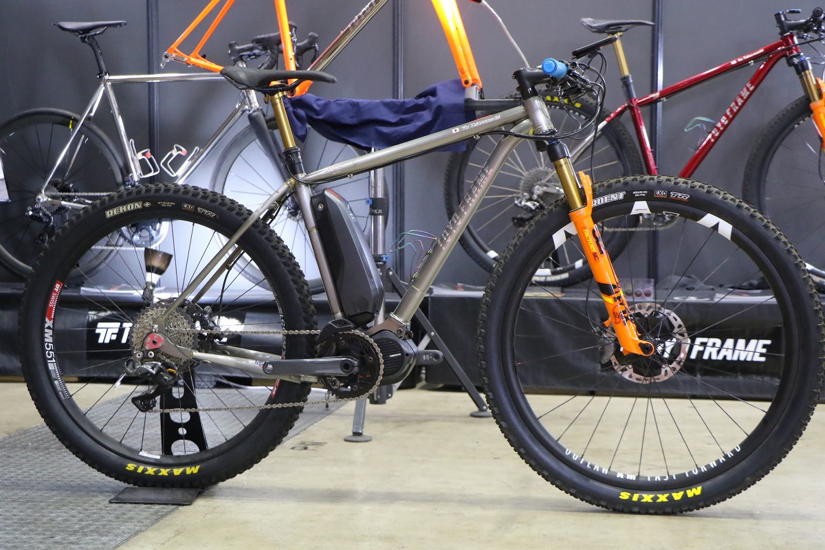 TOYOフレームのE-MTB 今年初開催された全日本選手権で優勝したバイクでもある