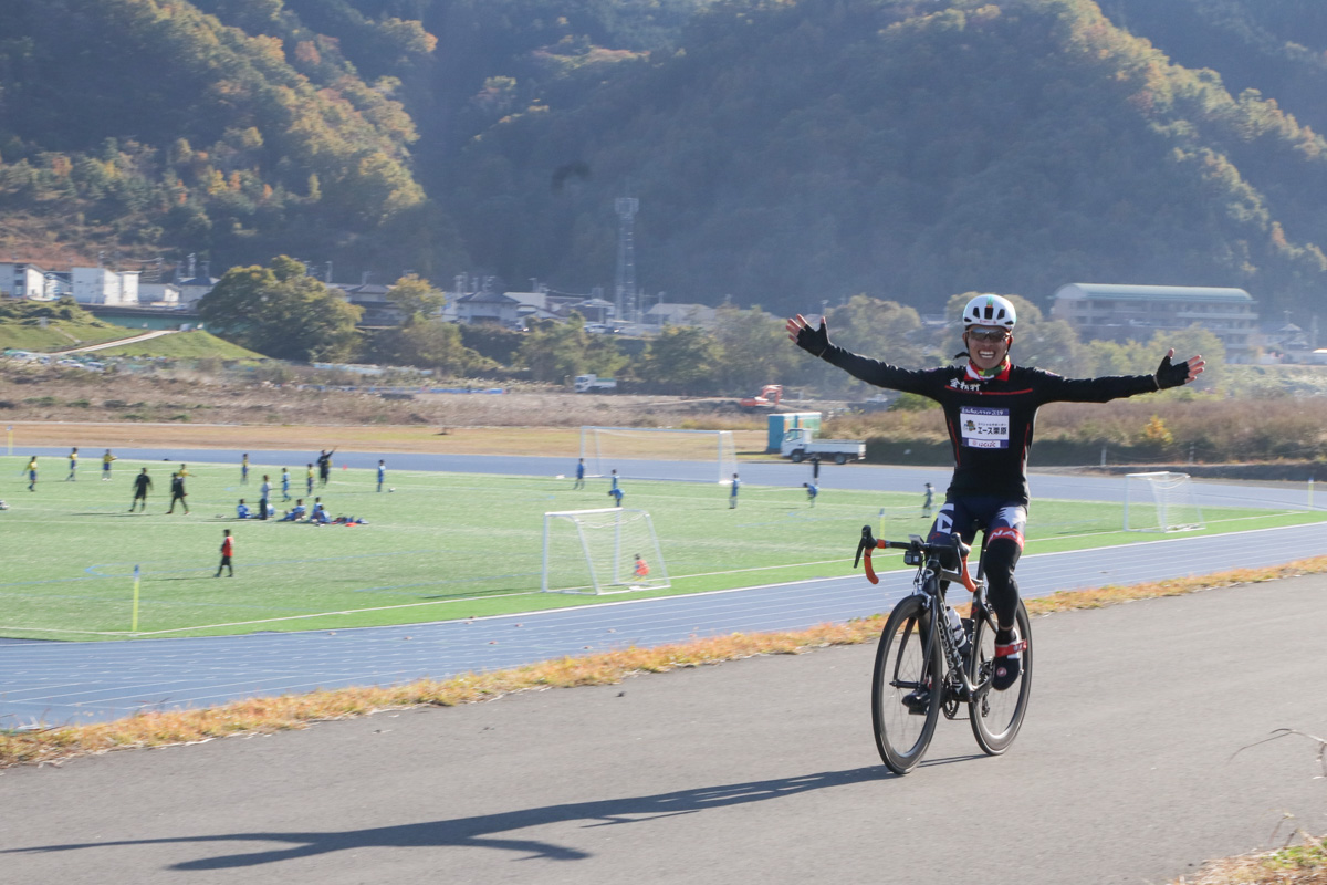 釜無川の河川敷に帰ってきたらフィニッシュはもうすぐそこだ