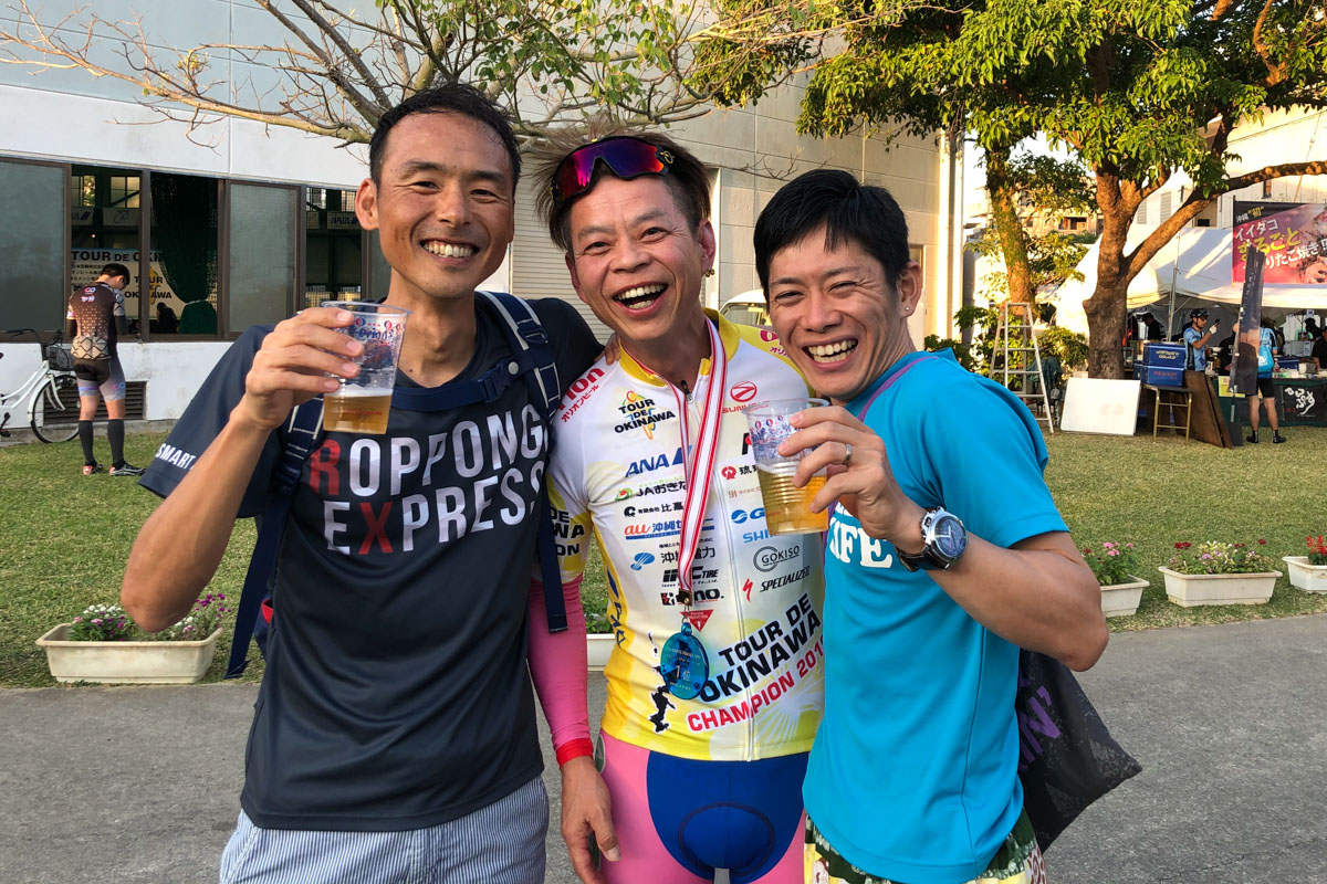 レベルは段違いだけど210km優勝者の高岡選手と100kmオープン優勝者の白石選手