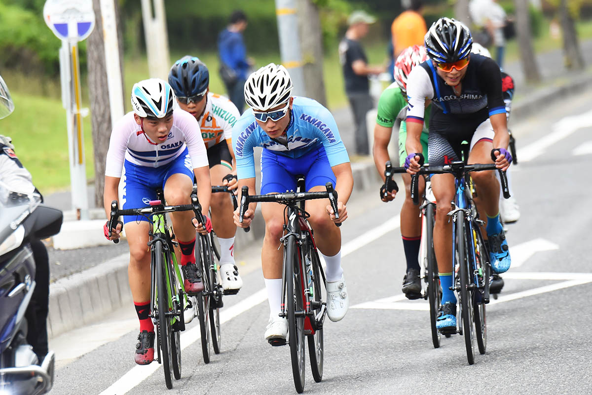 2019茨城国体ロード　少年男子で3位に入った五十嵐洸太（写真中央）