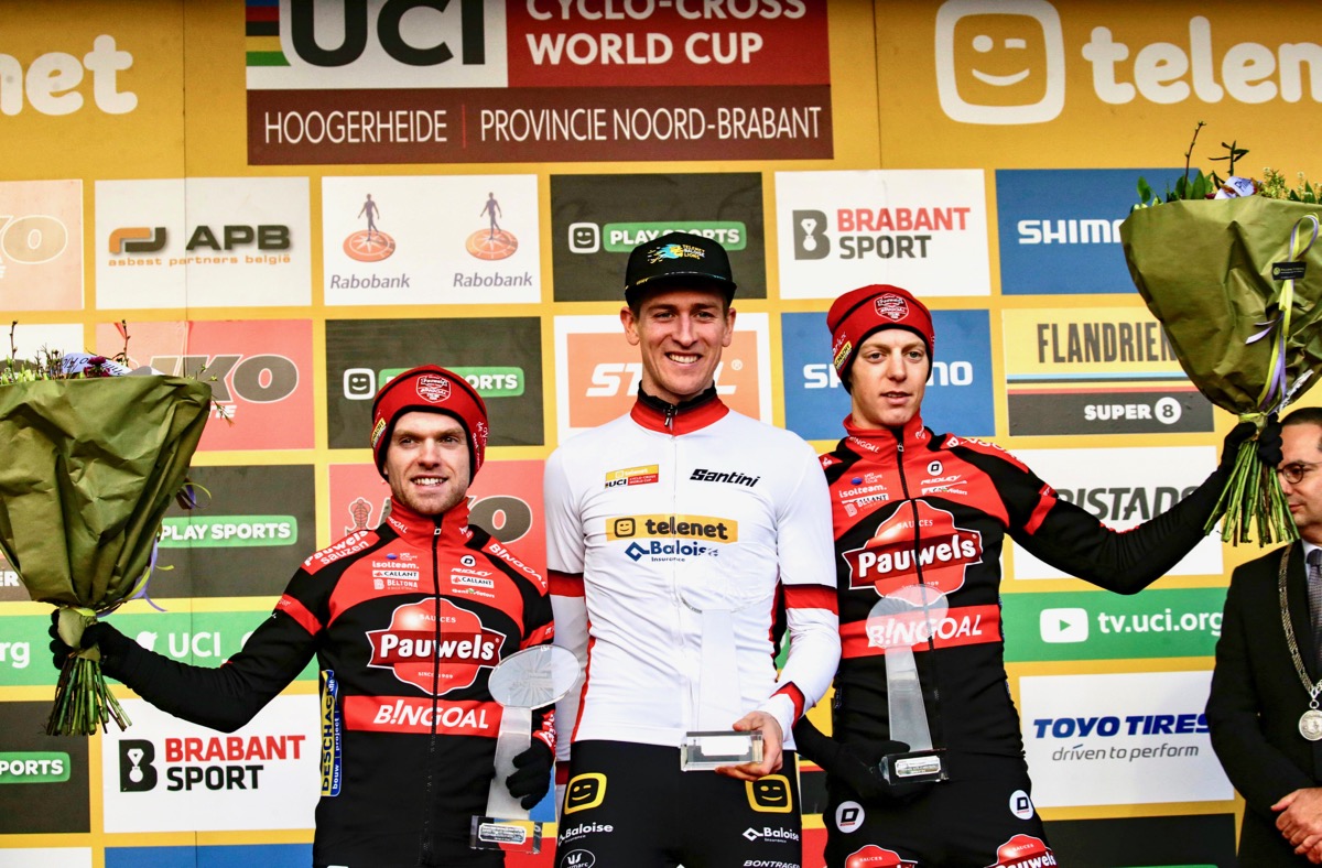 UCIシクロクロスワールドカップ2019-2020第9戦 総合ランキング表彰台