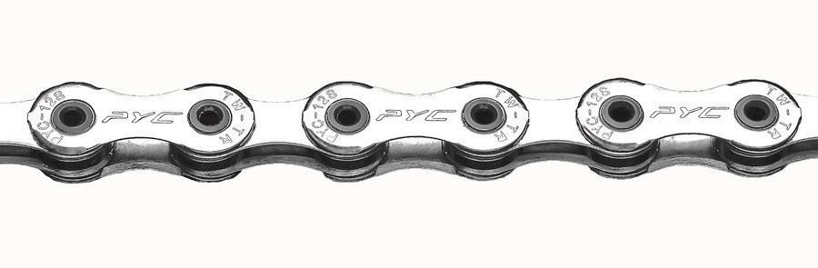 PYCチェーン P1201 12速用は中空ピンを採用している
