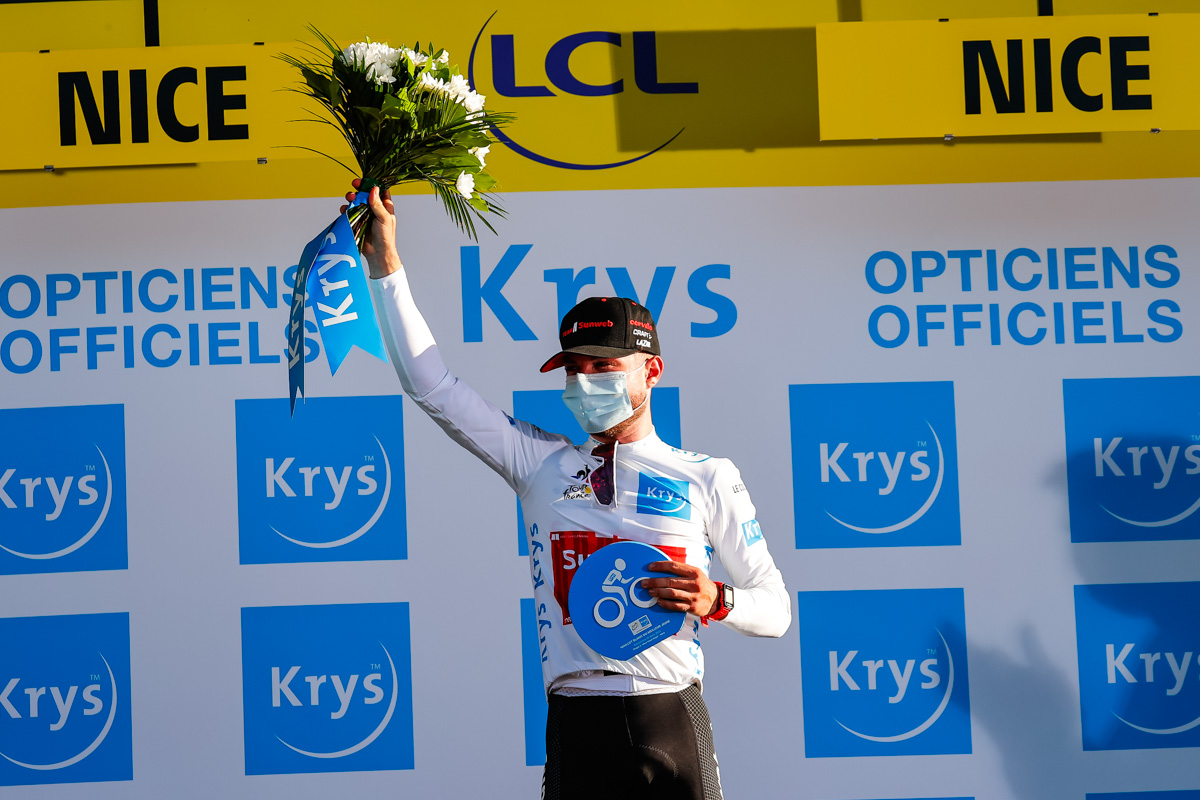 ステージ2位＆総合3位のマルク・ヒルシ（スイス、サンウェブ）がマイヨブラン獲得
