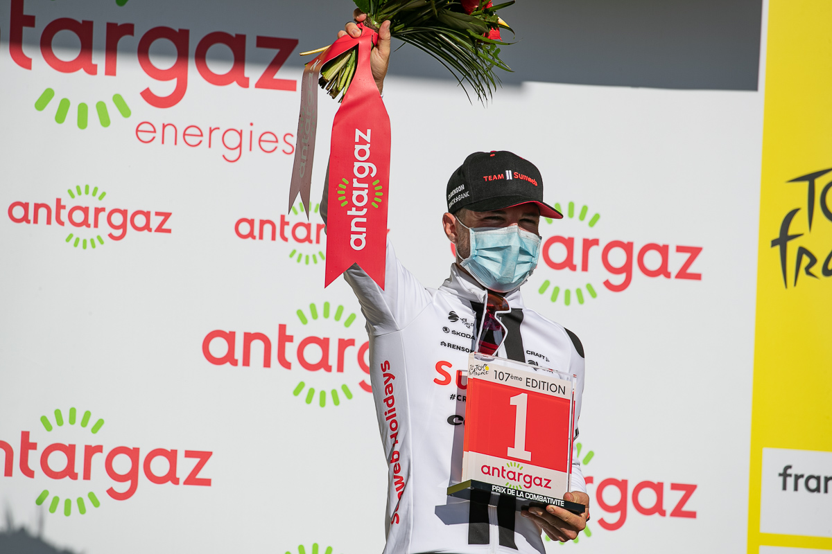 ステージ優勝を飾ったマルク・ヒルシ（スイス、サンウェブ）は敢闘賞も獲得