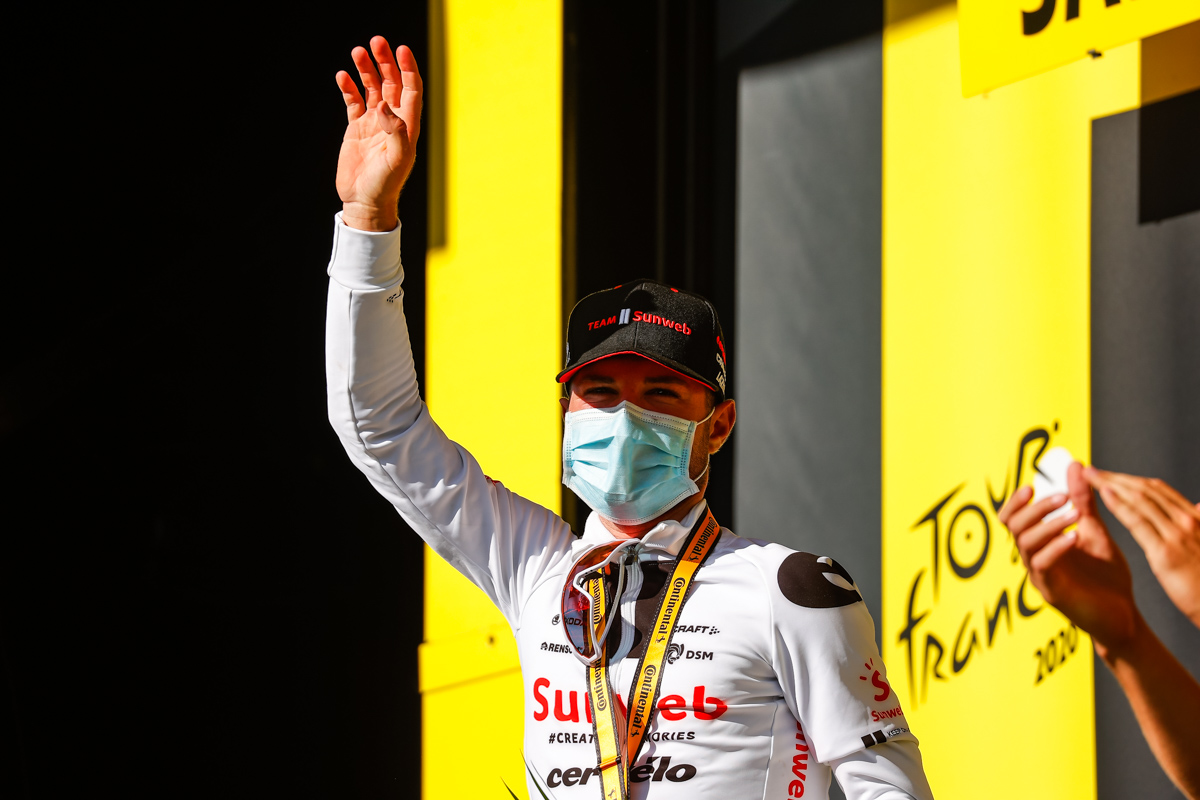 3度目の逃げでようやくステージ優勝を果たしたマルク・ヒルシ(スイス、サンウェブ)