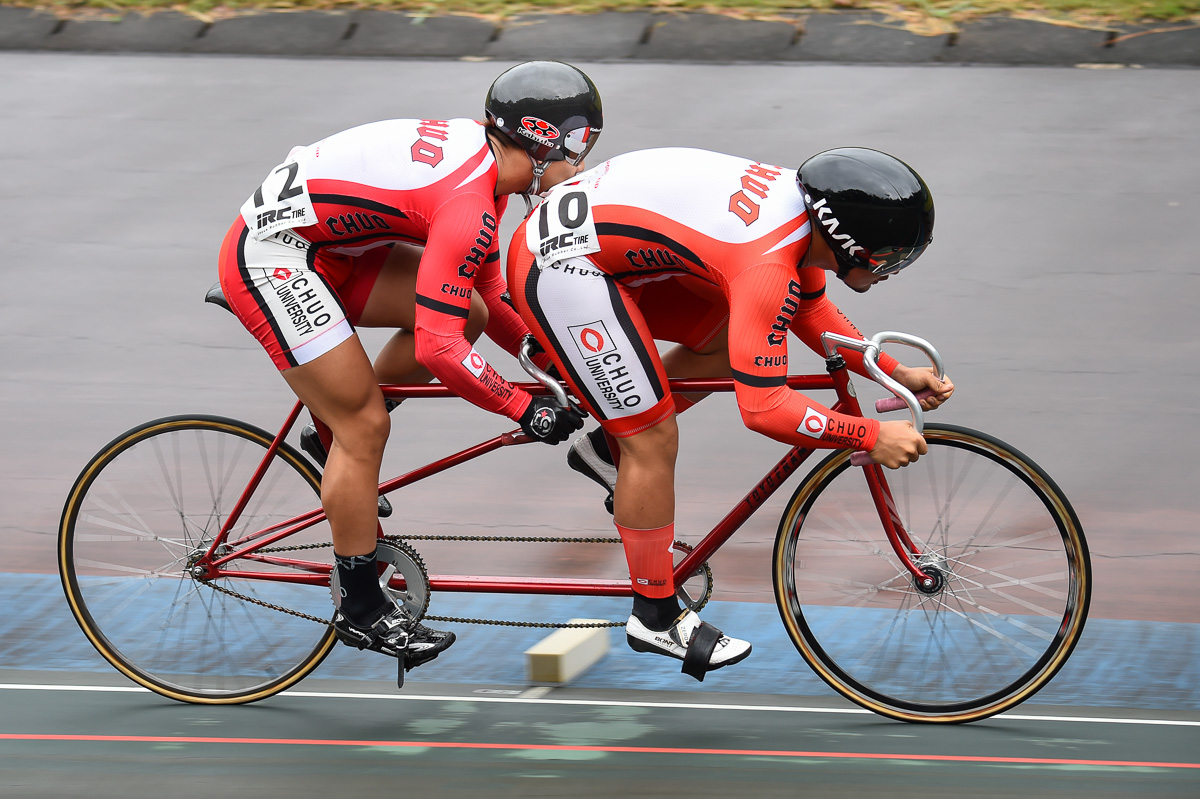 男子タンデム1kmタイムトライアル 1位 中央大学(東矢・保田)