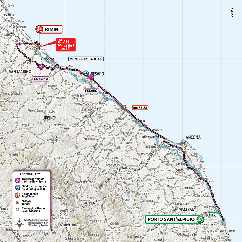 10月14日(水)第11ステージ ポルトサンテルピディオ〜リミニ 182km ☆