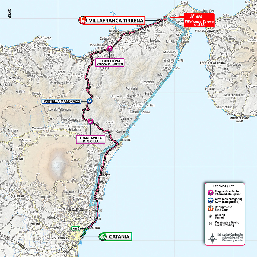 10月6日(火)第4ステージ カターニア〜ヴィッラフランカティッレーナ 140km ☆☆