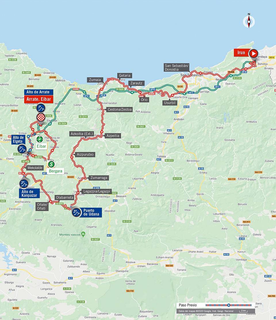 10月20日（火）第1ステージ　イルン〜アラテ・エイバル　173km