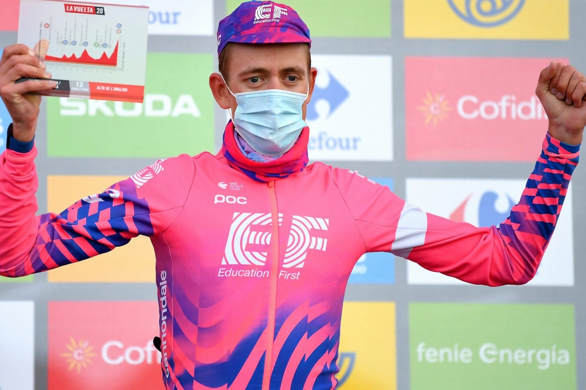 ステージ優勝を果たし、総合3位まで上げたヒュー・カーシー(イギリス、EFプロサイクリング)