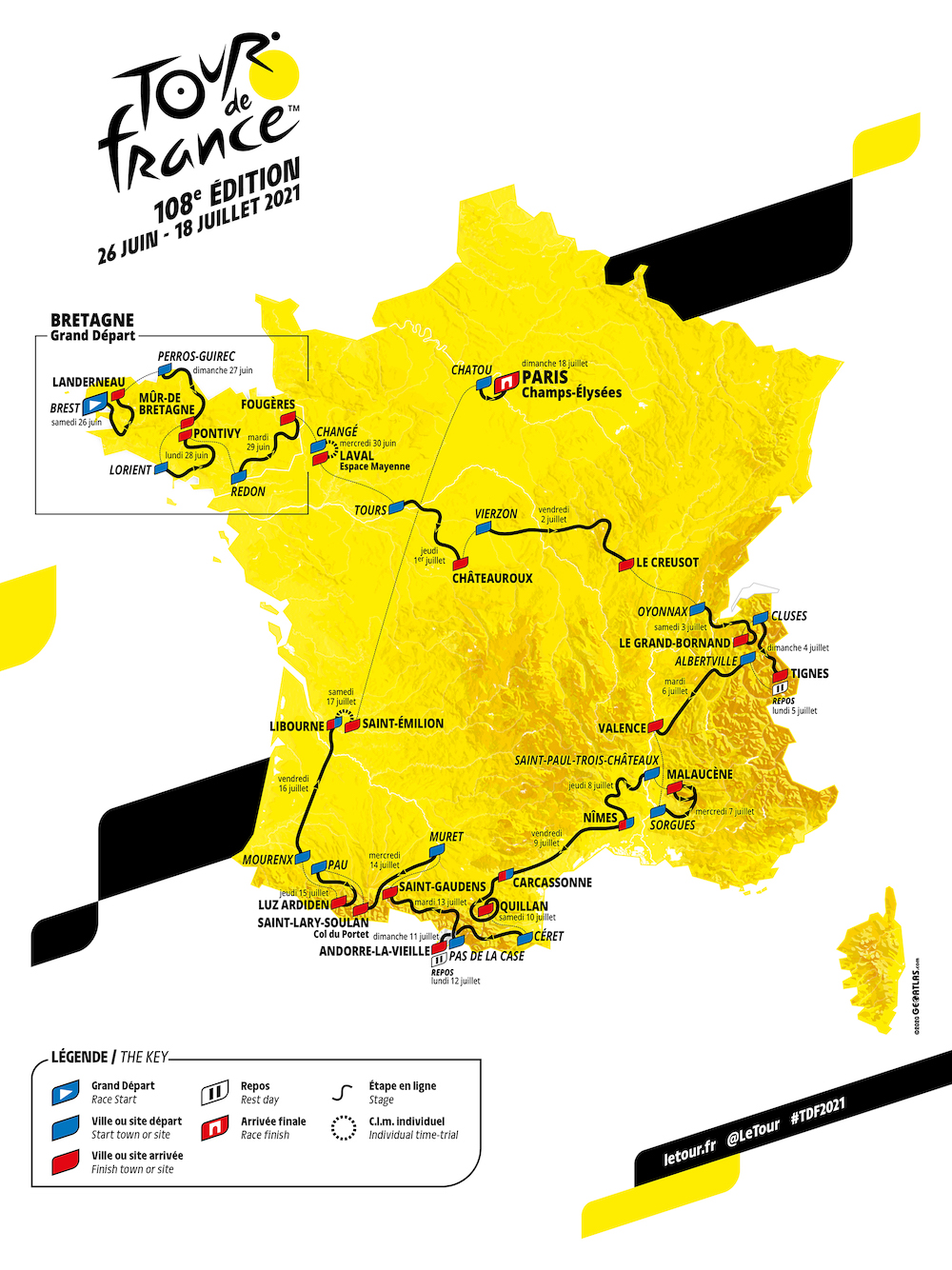 ツール・ド・フランス2021コースマップ