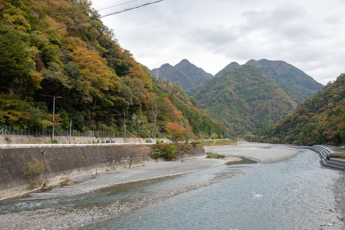 遠山川沿いを上流へと走っていきます