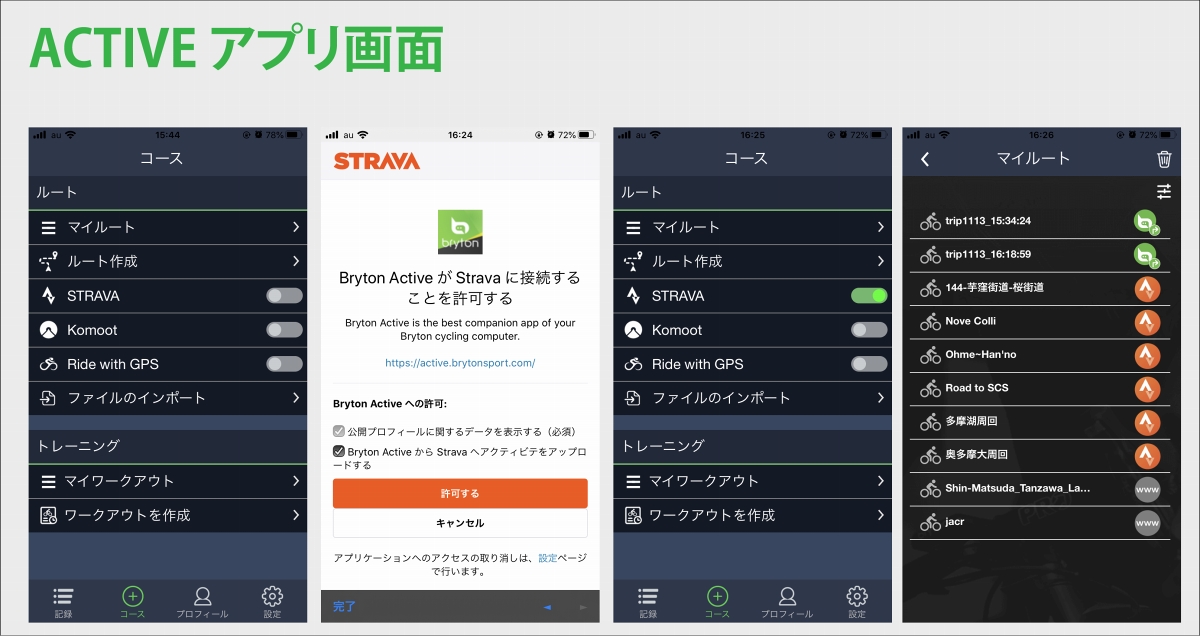 ActiveアプリとStrava等を同期させよう