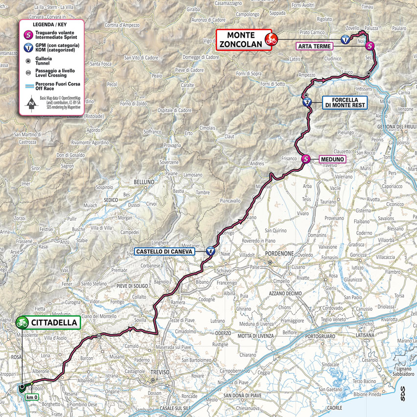 5月22日（土）第14ステージ　チッタデッラ〜モンテ・ゾンコラン　205km　★★★★★