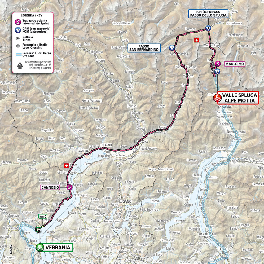 5月29日（土）第20ステージ　ヴェルバニア〜アルペ・モッタ（ヴァッレ・スプルーガ）164km　★★★★★