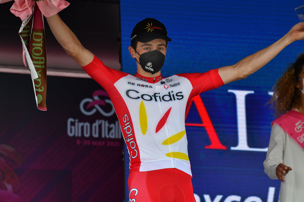 ステージ優勝を飾ったヴィクトル・ラフェ(フランス、コフィディス)