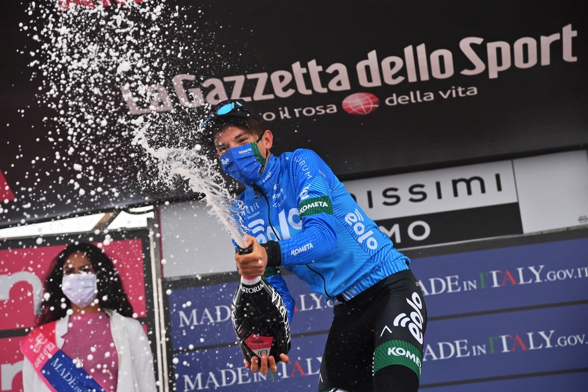 ステージ初優勝を飾ったロレンツォ・フォルトゥナート（イタリア、エオーロ・コメタ）