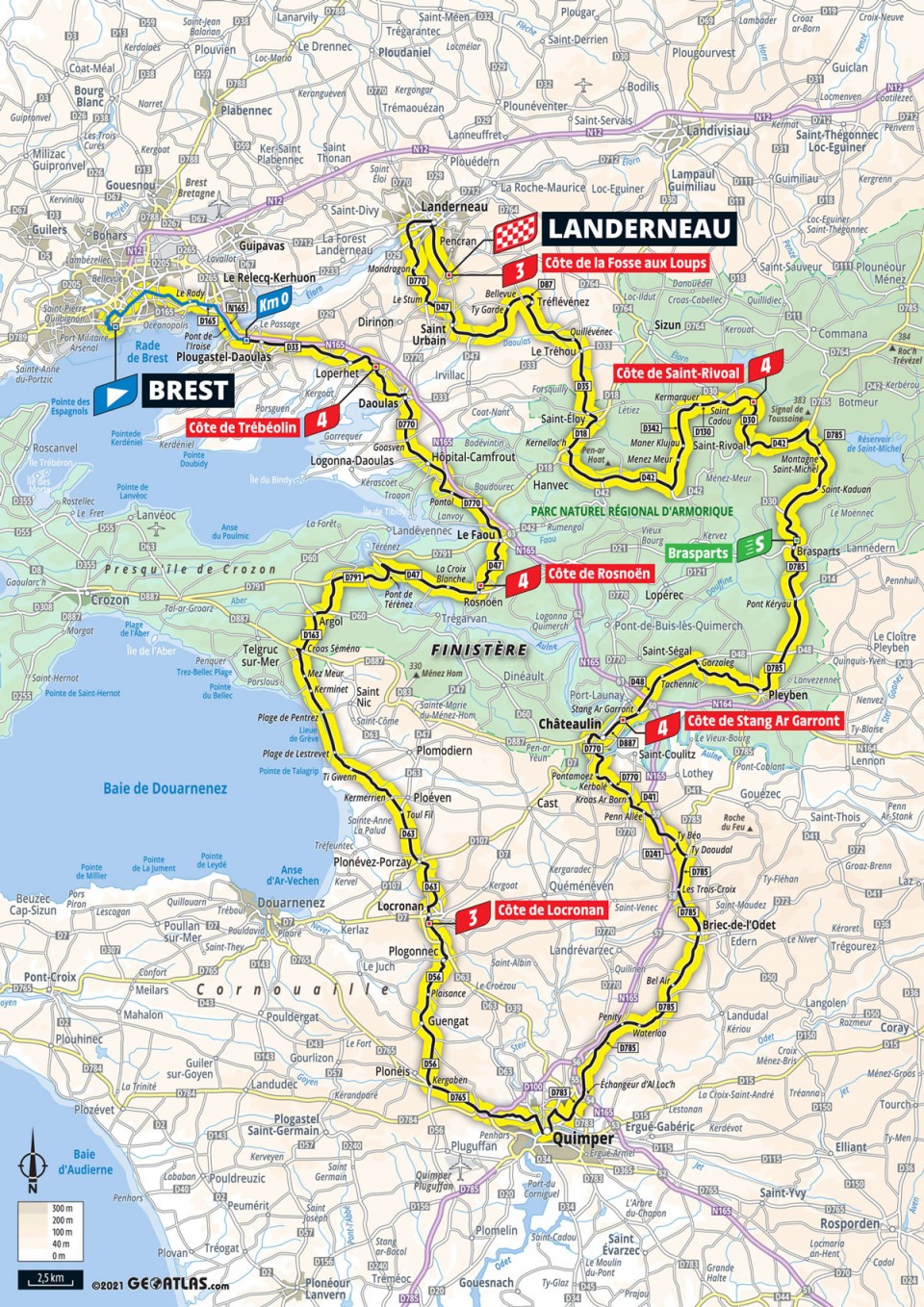 6月26日（土）第1ステージ　ブレスト〜ランデルノー　197.8km