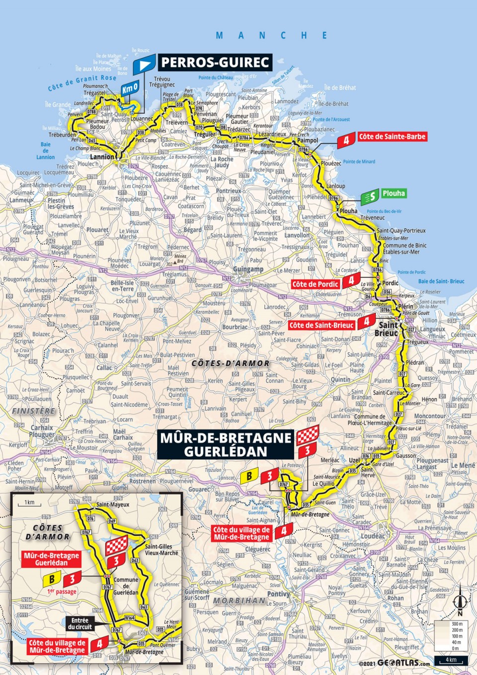 6月27日（日）第2ステージ　ペロス＝ギレック〜ミュール＝ド＝ブルターニュ ゲルレダン　183.5km