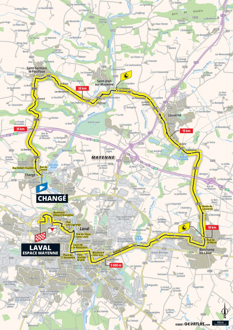 6月30日（水）第5ステージ　シャンジェ〜ラヴァル・エスパス・マイエンヌ　27.2km（個人TT）