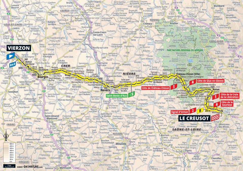 7月2日（金）第7ステージ　ヴィエルゾン〜ル・クルーゾ　249.1km