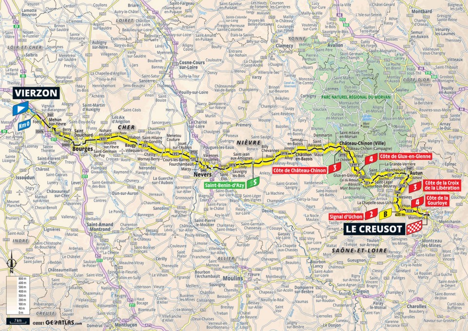 7月2日(金)第7ステージ ヴィエルゾン〜ル・クルーゾ 249.1km