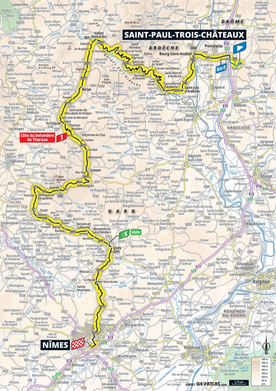 7月8日（木）第12ステージ　サン＝ポール＝トロワ＝シャトー〜ニーム　159.4km