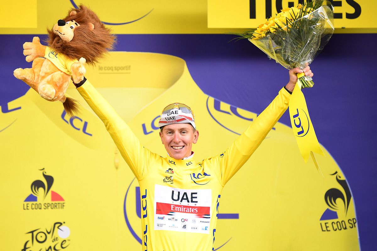 オコーナーのステージ勝利を許し、マイヨジョーヌを守ったタデイ・ポガチャル(スロベニア、UAEチームエミレーツ)