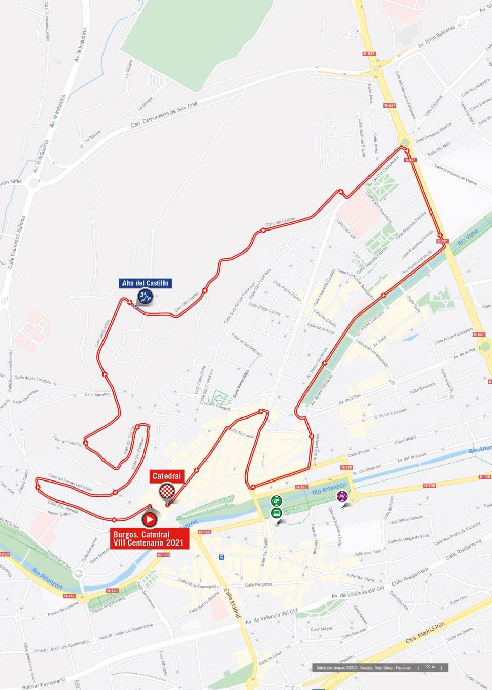 8月14日（土）第1ステージ　ブルゴス大聖堂〜ブルゴス大聖堂　7.1km（個人TT）