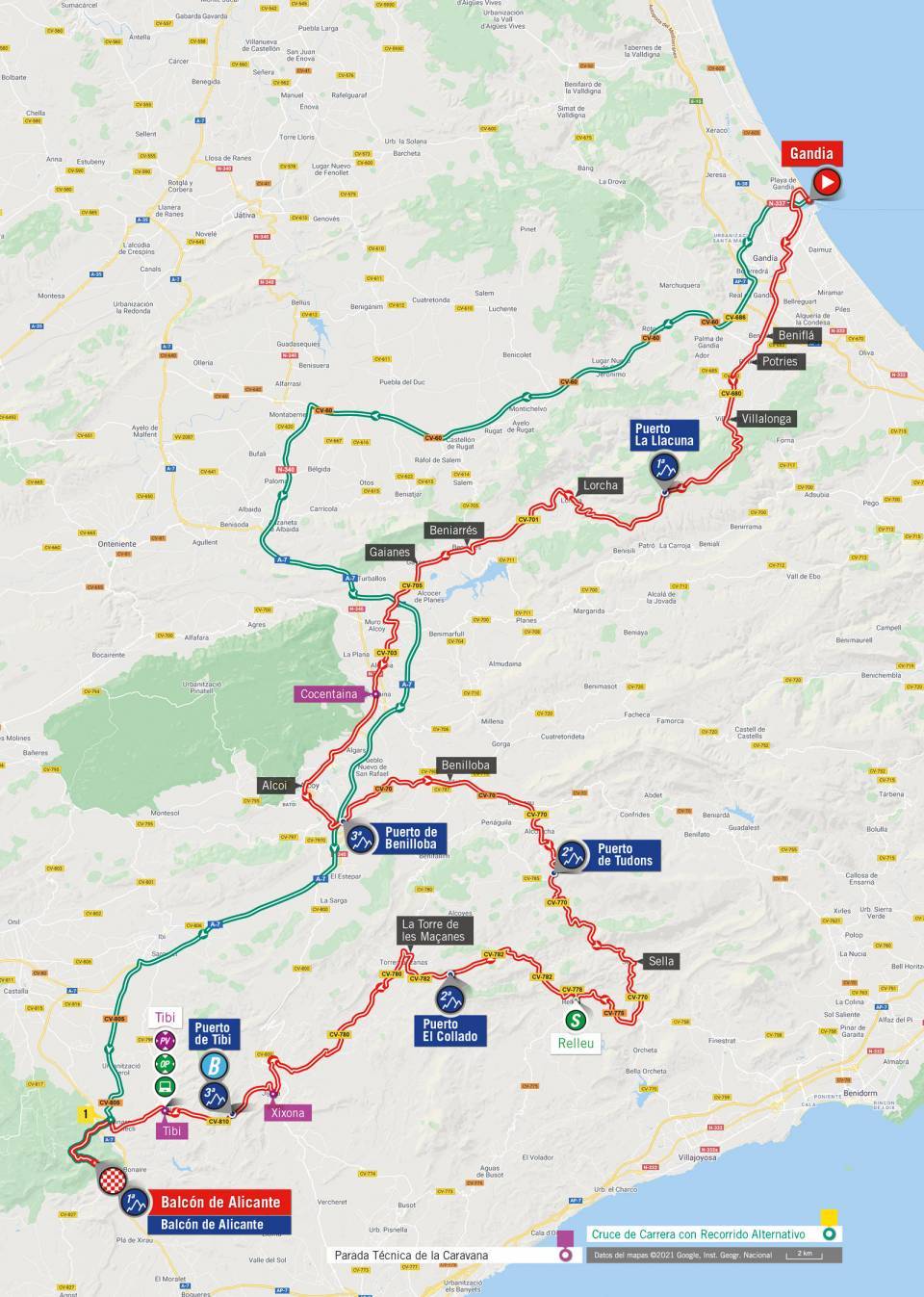 8月20日（金）第7ステージ　ガンディア〜バルコン・デ・アリカンテ　152km