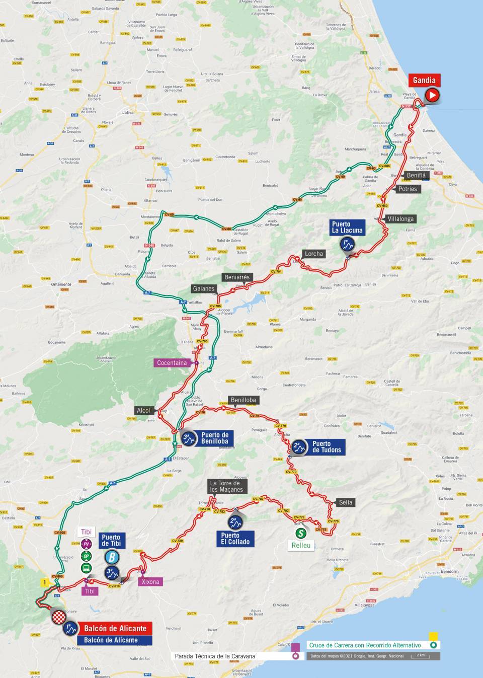 8月20日(金)第7ステージ ガンディア〜バルコン・デ・アリカンテ 152km