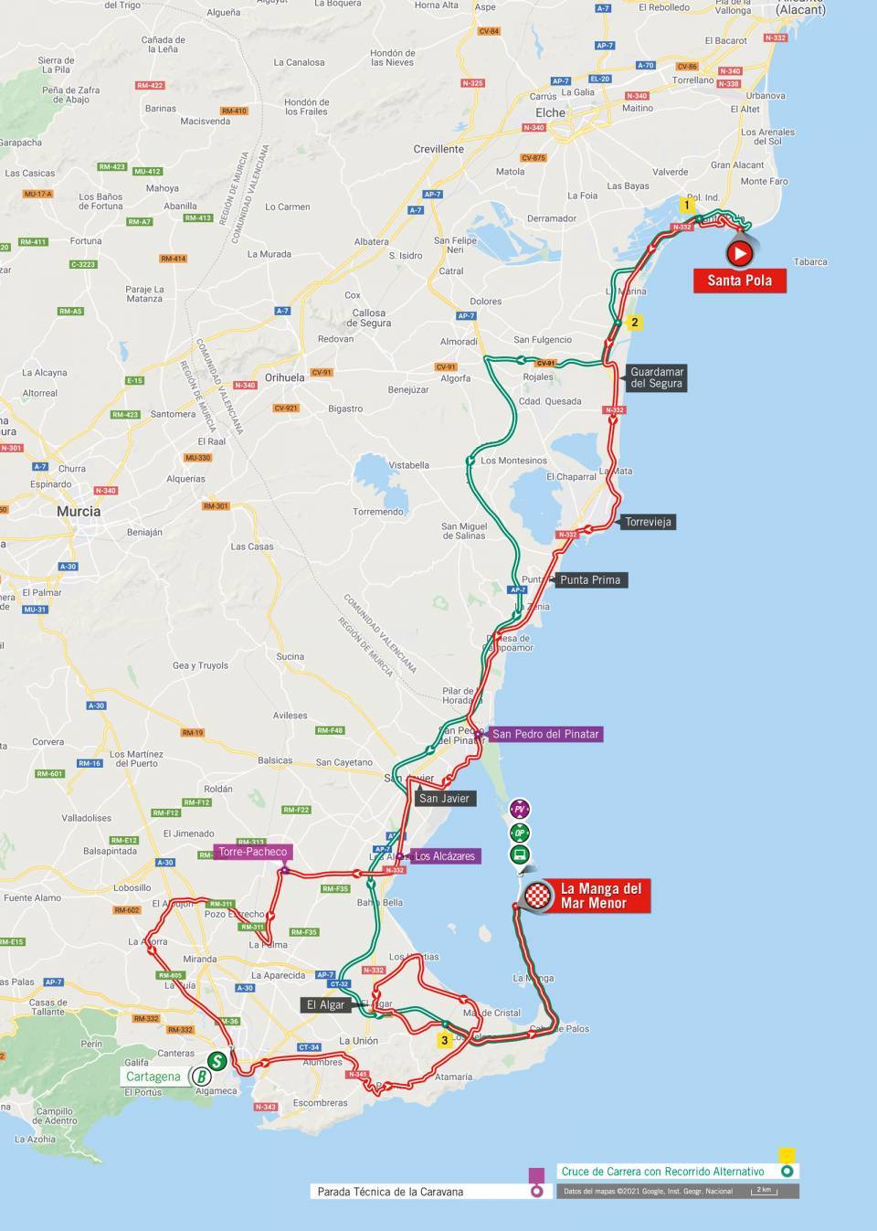 8月21日(土)第8ステージ サンタ・ポーラ〜ラ・マンガ・デル・マル・メノル 173.7km