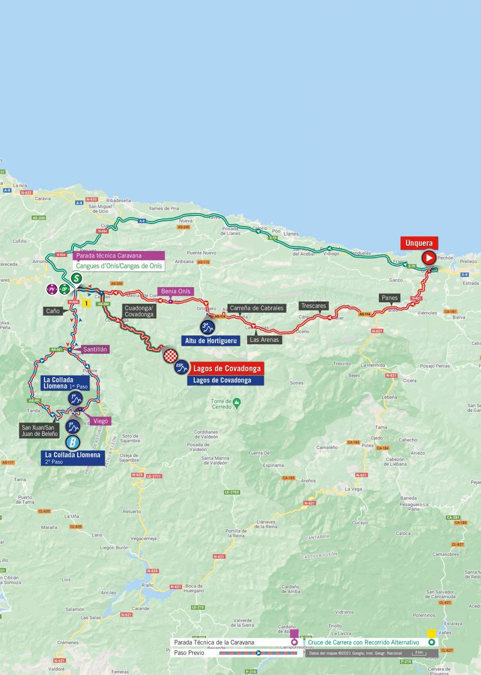 9月1日（水）第17ステージ　ウンケラ〜ラゴス・デ・コバドンガ　185.8km